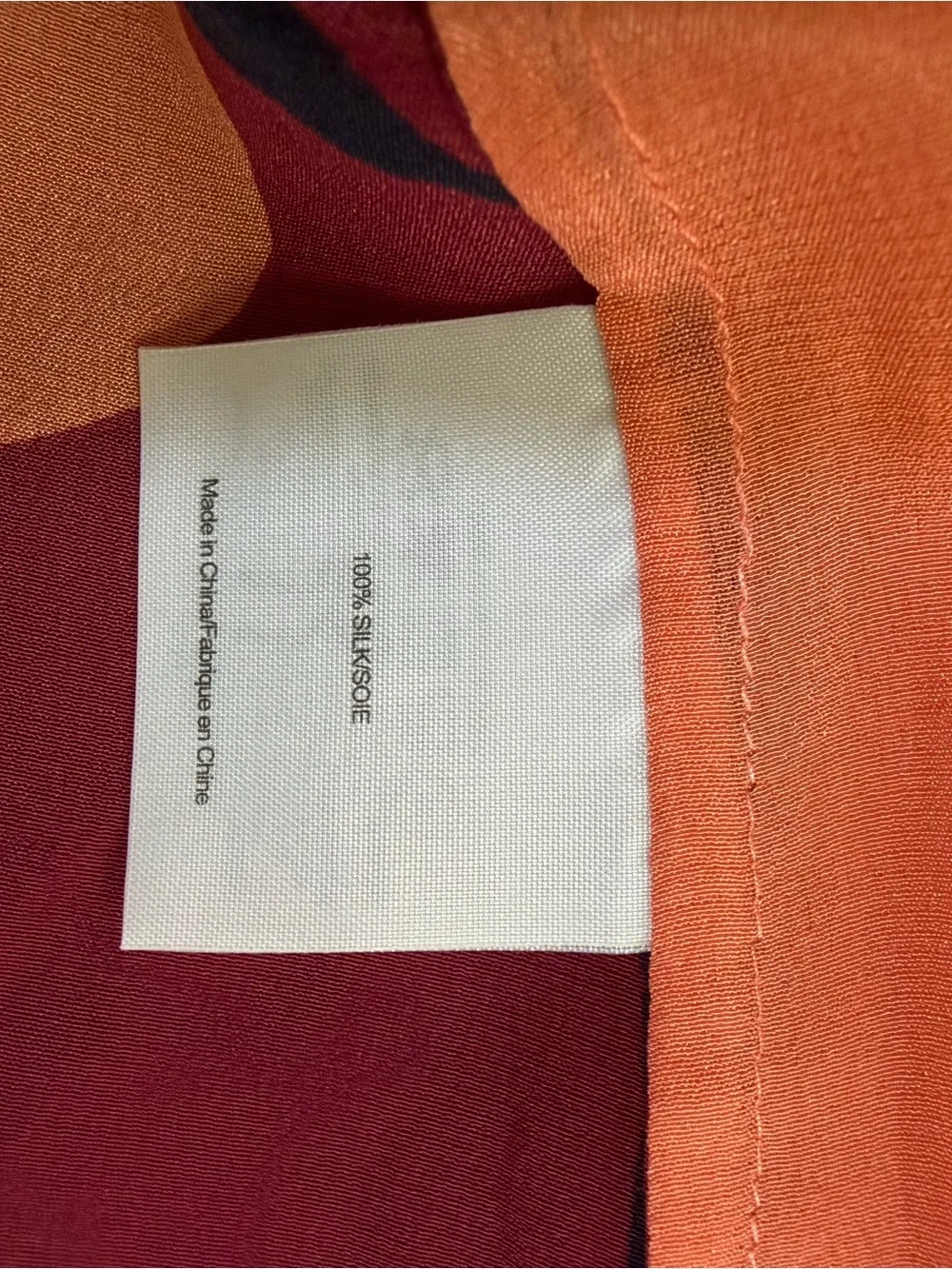 Tory Burch Silk Button-Up Blouse in Coral Navy Burgundy, New w/o tag, Never worn